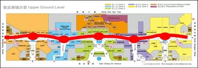 北京東方新天地的首層步行街空間